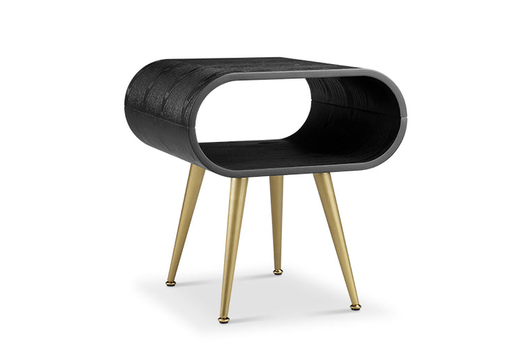 Jual Furnishings Auckland Side Table Black & Brass Jf722