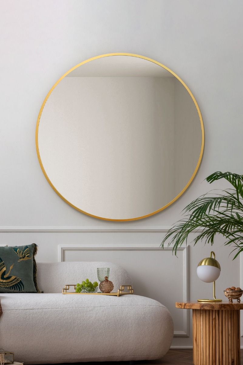 Carrington Gold Edged Circular Modern Wall Mirror 39" (100CM) Diameter