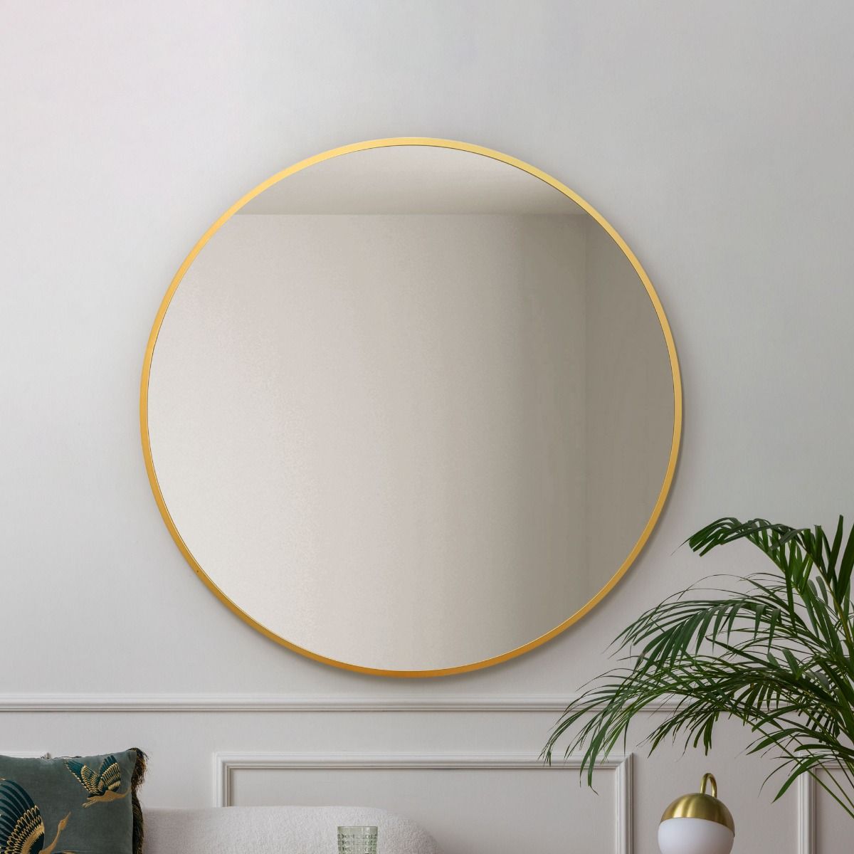 Carrington Gold Edged Circular Modern Wall Mirror 39" (100CM) Diameter