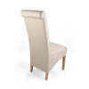 Shankar Ivory Leather Match Roll Back Dining Chair