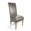 Shankar Grey Leather Match Roll Back Dining Chair