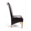 Shankar Brown Leather Match Roll Back Dining Chair