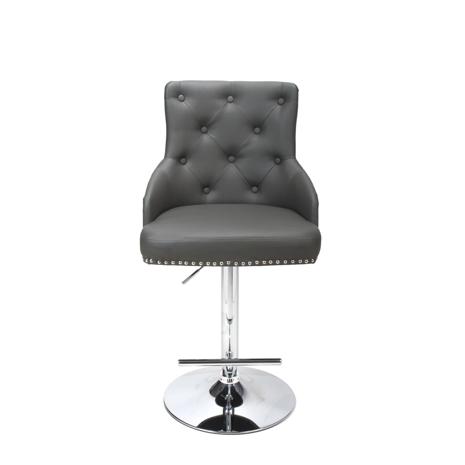 Hawksmoor Graphite Grey Leather Match Luxury Bar Stool