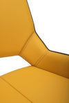Shankar Medallion Yellow Leather Match Swivel Dining Chair