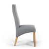 Shankar Silver Grey Linen Effect Wave Back Dining Chair