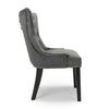Hawksmoor Lionhead Ring Back Dining Chair Brushed Velvet Grey in Black Legs (Pair)