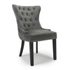 Hawksmoor Lionhead Ring Back Dining Chair Brushed Velvet Grey in Black Legs (Pair)