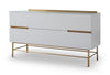 Gillmore Space Alberto Two Drawer Low Sideboard White With Brass Accent