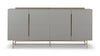 Gillmore Space Alberto Four Door High Sideboard Grey With Brass Accent