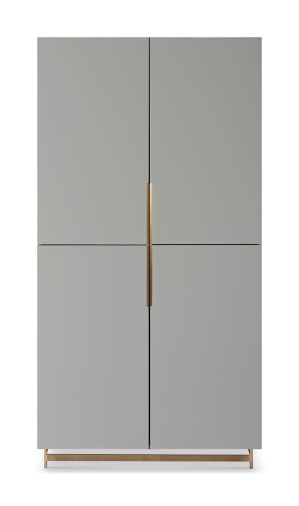 Gillmore Space Alberto Wardrobe Grey With Brass Accent