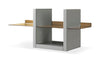 Gillmore Space Alberto Wall Shelf Unit Grey With Brass Accent