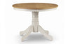 Julian Bowen Davenport Ivory Round Pedestal Oak Dining Set