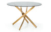 Julian Bowen Montero Round Glass Dining Table 100cm & 4 Delaunay Chairs