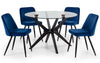 Julian Bowen Hayden Round Glass Dining Table 120cm & 4 Burgess Chairs