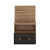 Axton Harding 1 Drawer Bedside With Open Shelf (LH) in Stirling Oak With Matt Black Fronts