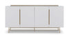 Gillmore Space Alberto Four Door High Sideboard White With Brass Accent