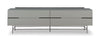 Gillmore Space Alberto Four Drawer Low Sideboard Grey With Dark Chrome Accent