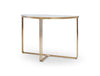 Gillmore Space Finn Demi Lune Console Table White Marble Top & Brass Frame
