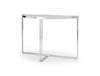 Gillmore Space Finn Demi Lune Console Table Pale Stone Top & Polished Chrome Frame