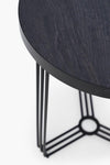 Gillmore Space Finn Circular Side Table Dark Oak Top & Black Frame