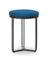 Gillmore Space Finn Circular Side Table Or Stool Admiral Blue Upholstered & Black Frame