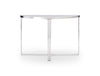 Gillmore Space Finn Demi Lune Console Table Pale Stone Top & Polished Chrome Frame