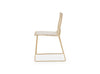 Gillmore Space Finn Stacking Dining Chair Natural Upholstered & Brass Frame