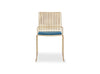 Gillmore Space Finn Stacking Dining Chair Admiral Blue Upholstered & Brass Frame