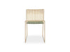 Gillmore Space Finn Stacking Dining Chair Conifer Green Upholstered & Brass Frame