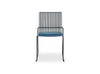 Gillmore Space Finn Stacking Dining Chair Admiral Blue Upholstered & Black Frame