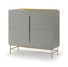 Gillmore Space Alberto Two Door High Sideboard Grey With Brass Accent