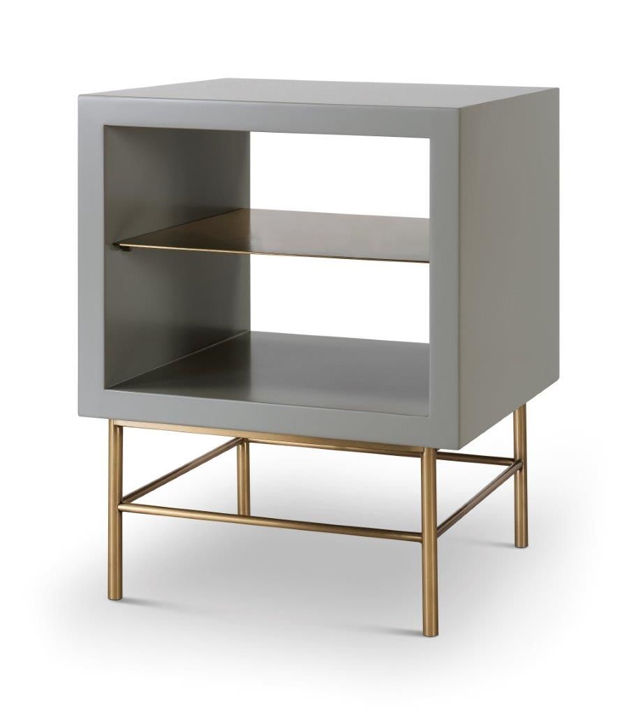 Gillmore Space Alberto Side Table Grey With Brass Accent