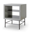 Gillmore Space Alberto Side Table Grey With Dark Chrome Accent
