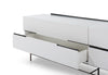 Gillmore Space Alberto Four Drawer Low Sideboard White With Dark Chrome Accent