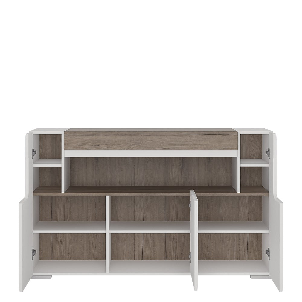 Axton Bronxdale 3 Door Sideboard With Open Shelving (inc. Plexi Lighting)