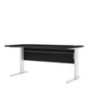 Axton Trinity Desk 150 cm In Black Woodgrain With Height Adjustable Legs With Electric Control In White