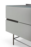 Gillmore Space Alberto Door & Drawer Combination Sideboard Grey With Dark Chrome Accent