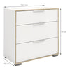 Axton Clason Chest of 3 Drawers In White and Oak
