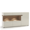 Axton Norwood Living 3 Door Glazed Sideboard In White With A Truffle Oak Trim