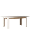 Axton Norwood Living Extending Dining Table In White With A Truffle Oak Trim