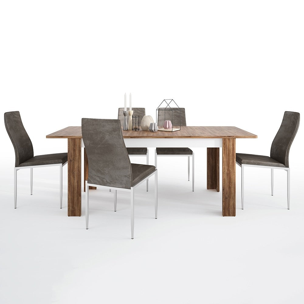 Axton Fordham Extending Dining Table 4 Milan High Back Chair Dark Brown