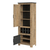 Axton Marlo 2 Door Cabinet With Wine Rack In Chestnut And Matera Grey