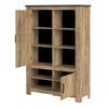 Axton Marlo 2 Door 5 Shelves Cabinet In Chestnut And Matera Grey