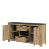 Axton Marlo 2 Door 2 Drawer Sideboard With Wine Rack In Chestnut And Matera Grey