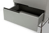 Gillmore Space Alberto Two Drawer Narrow Chest Grey With Dark Chrome Accent