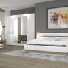 Axton Norwood Bedroom 4 Door Wardrobe With Mirrors In White With A Truffle Oak Trim