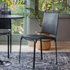 Mayfield Linden Contemporary Dining Chair Black Leather (Pair)