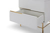 Gillmore Space Alberto Six Drawer Tall Narrow Chest White With Brass Accent