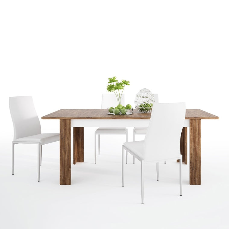Axton Fordham Extending Dining Table + 6 Milan High Back Chair White