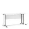 Axton Trinity Desk 150 cm In White With Silver Grey Steel Legs